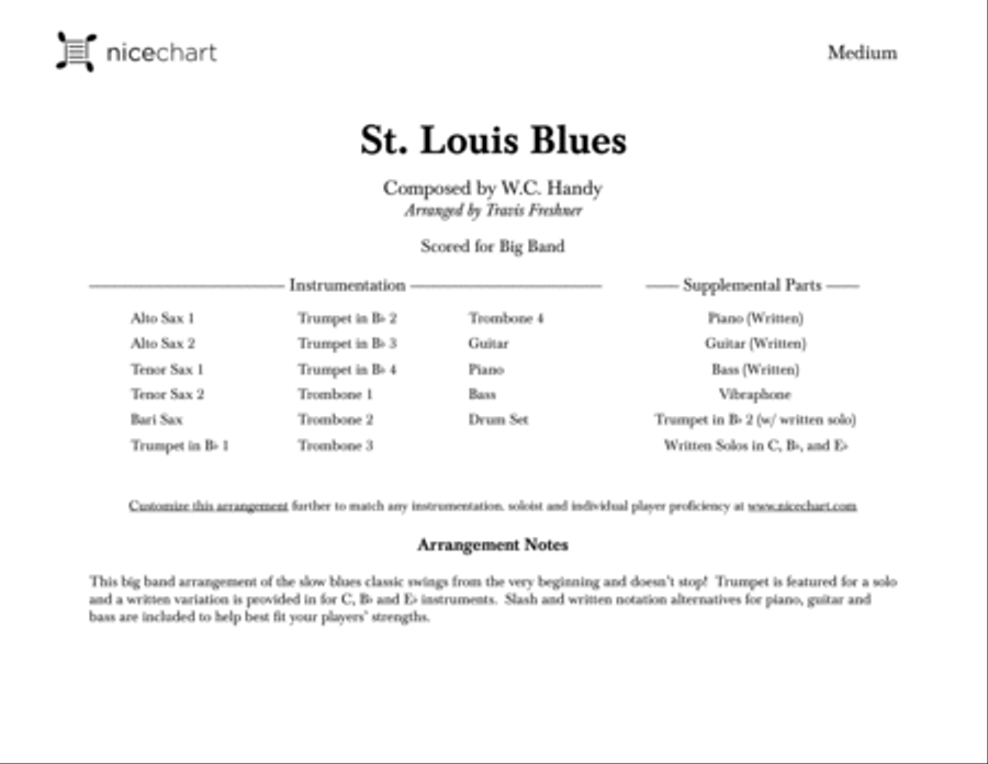St. Louis Blues (Score & Parts) Jazz Ensemble scores gallery preview page 2