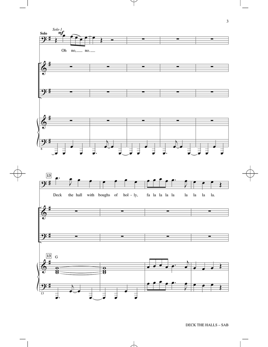 Deck The Halls (arr. Mac Huff) 3-Part scores gallery preview page 2