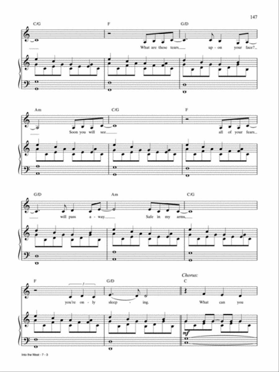 Into the West Piano, Vocal, Guitar scores gallery preview page 3