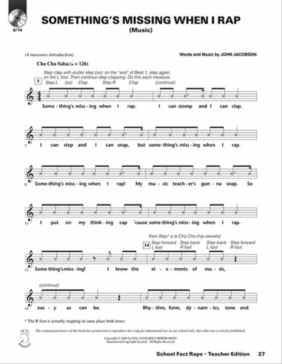 School Fact Raps Accompaniment CD scores gallery preview page 5