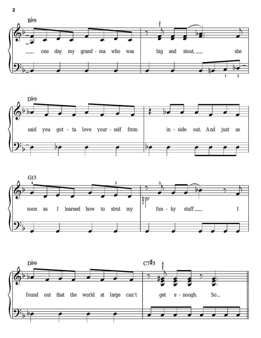 Big, Blonde And Beautiful Easy Piano scores gallery preview page 2
