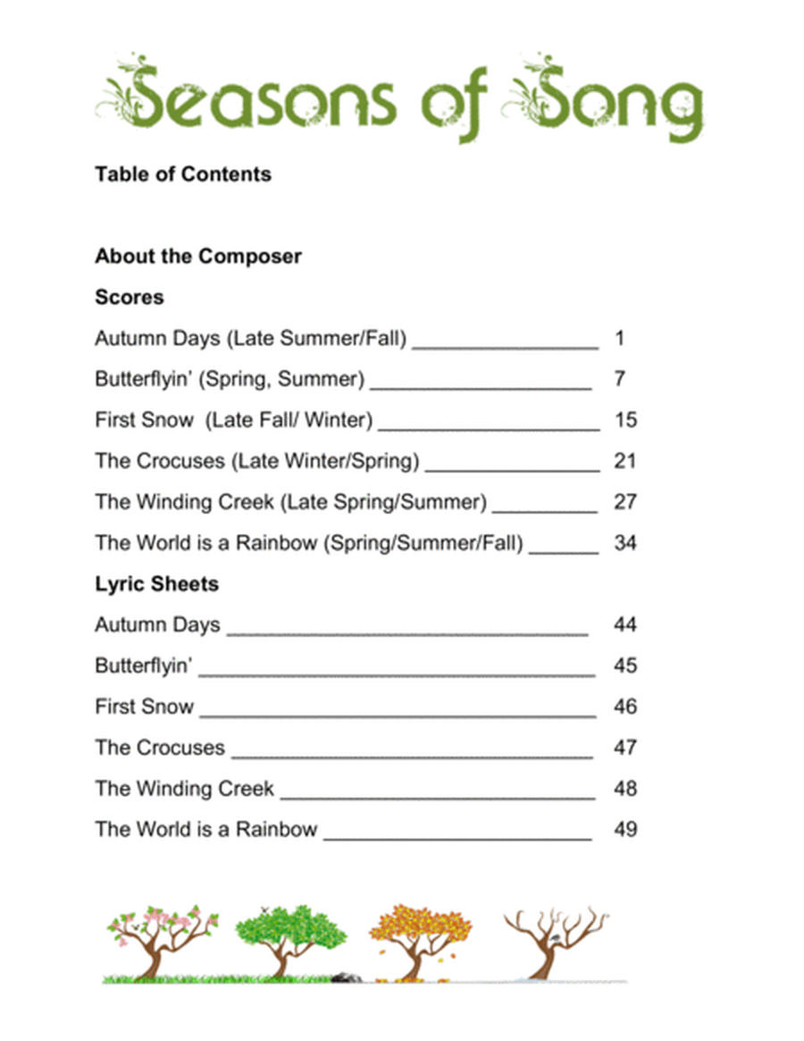 Seasons of Song (6 songs to celebrate the seasons for Unison Choirs) image number null