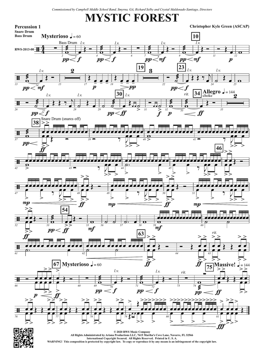 Mystic Forest: 1st Percussion Percussion scores gallery preview page 1