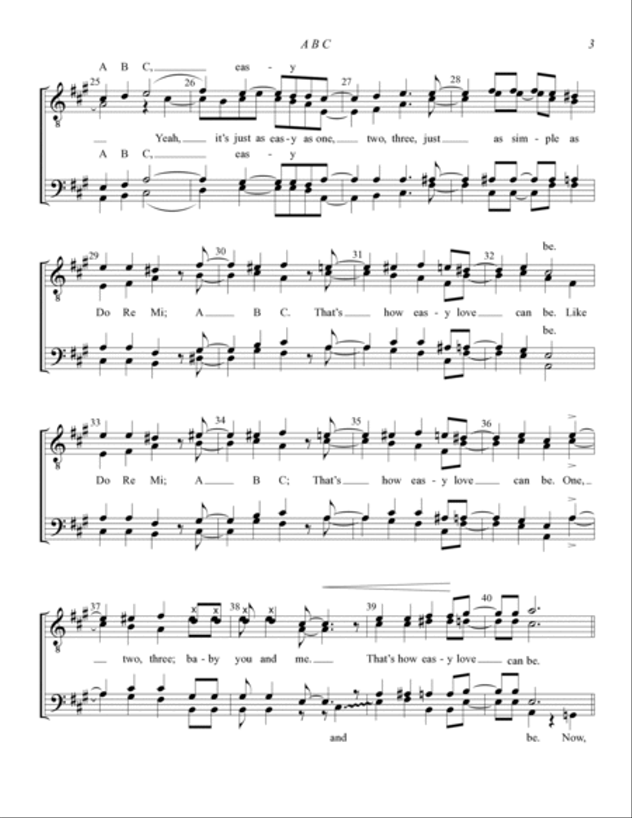 ABC (arr. David Wright) TTBB scores gallery preview page 3