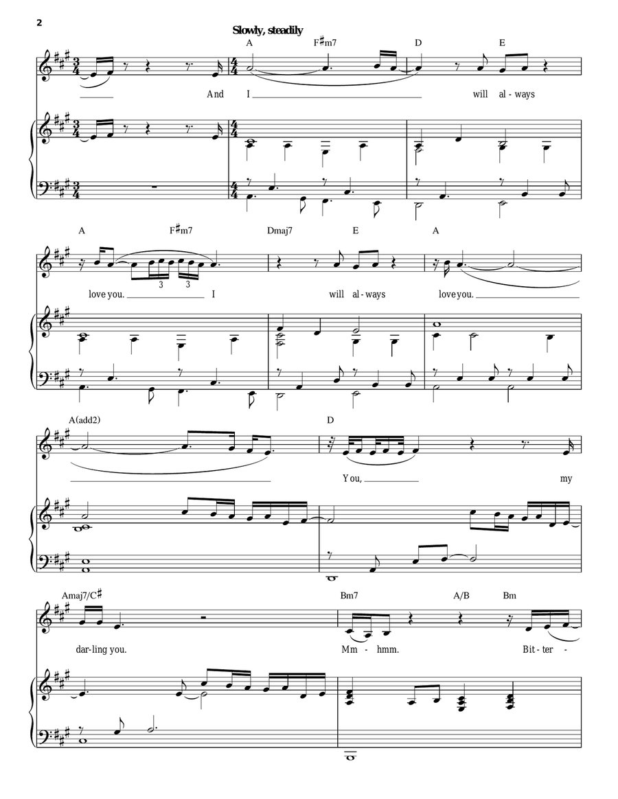 I Will Always Love You I Will Always Love You Piano, Vocal scores gallery preview page 2