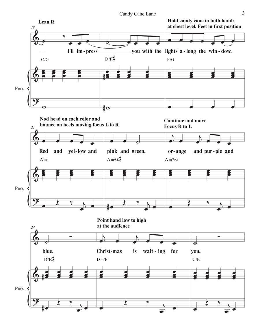 Candy Cane Lane Unison Choir scores gallery preview page 3
