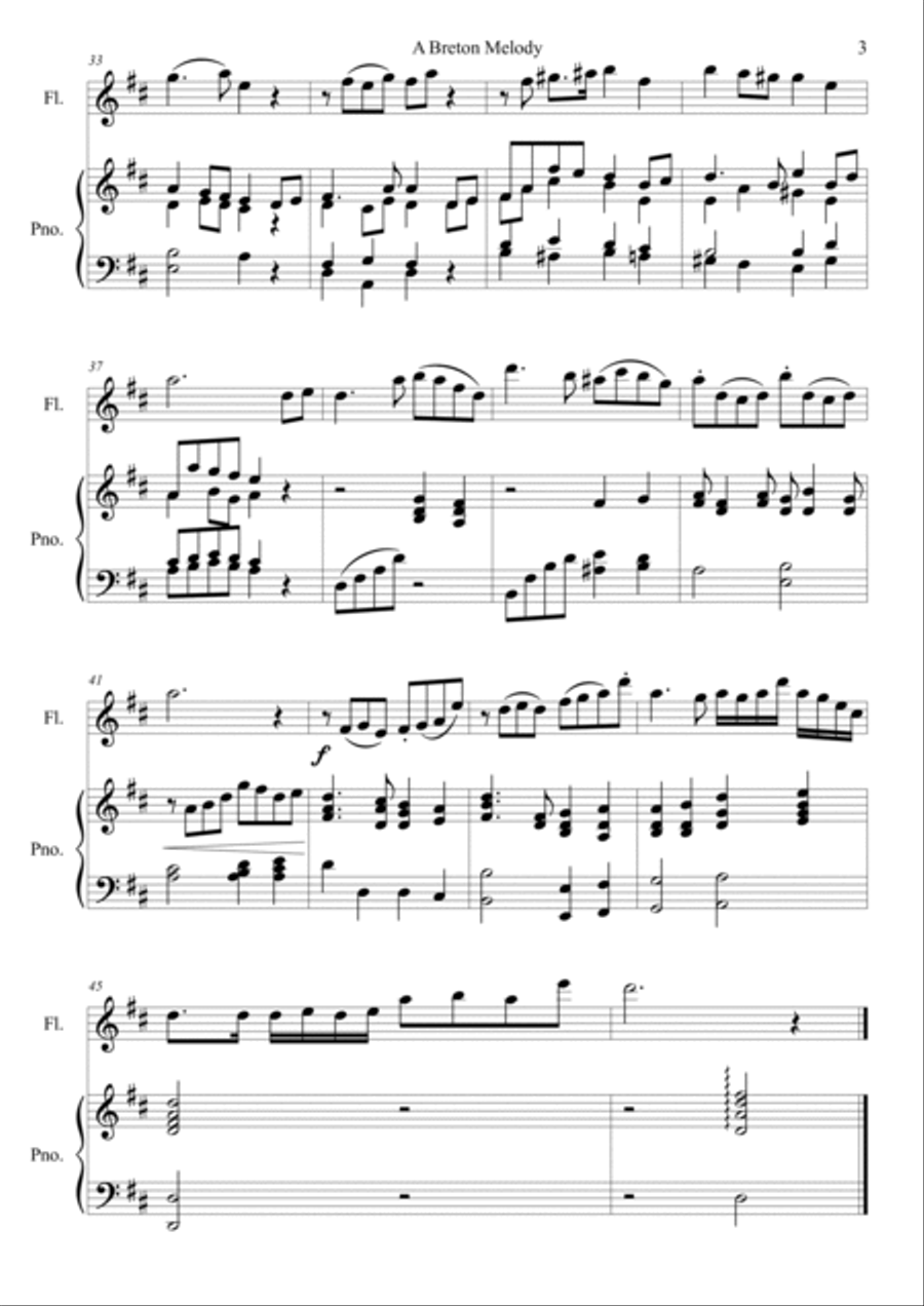 Breton Melody B-Flat Clarinet scores gallery preview page 3