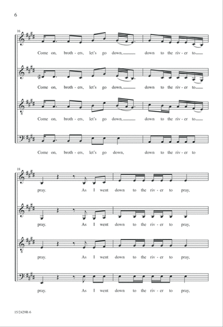 Down to the River to Pray Divisi scores gallery preview page 6