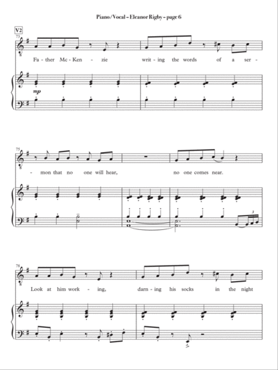 Eleanor Rigby Eleanor Rigby Voice scores gallery preview page 6