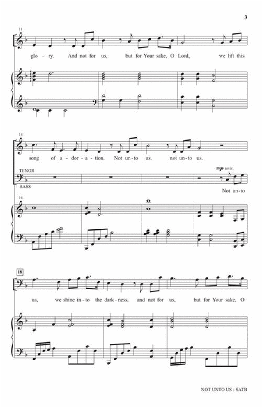 Not Unto Us 4-Part scores gallery preview page 4