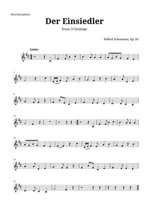 Der Einsiedler by Schumann for Alto Sax