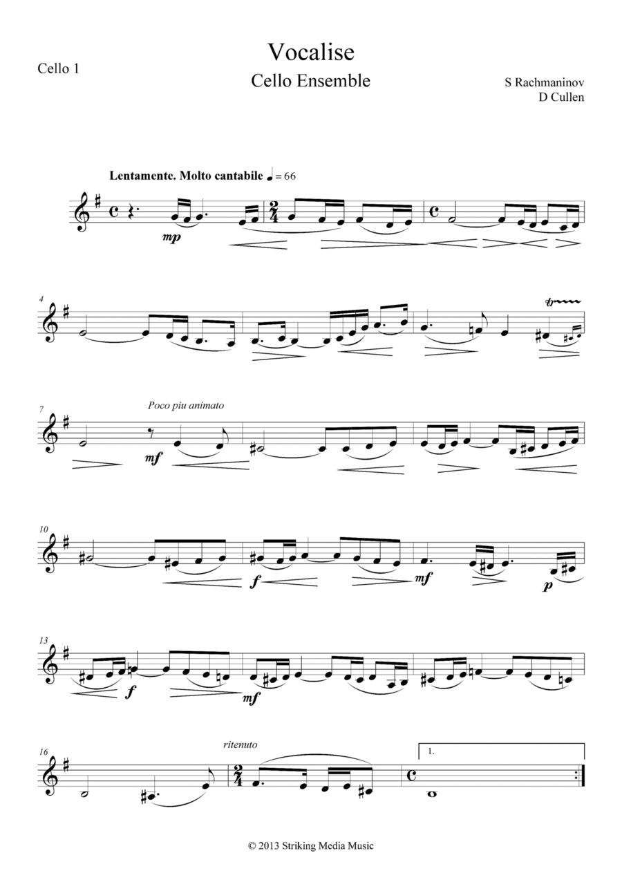 Vocalise cello deals