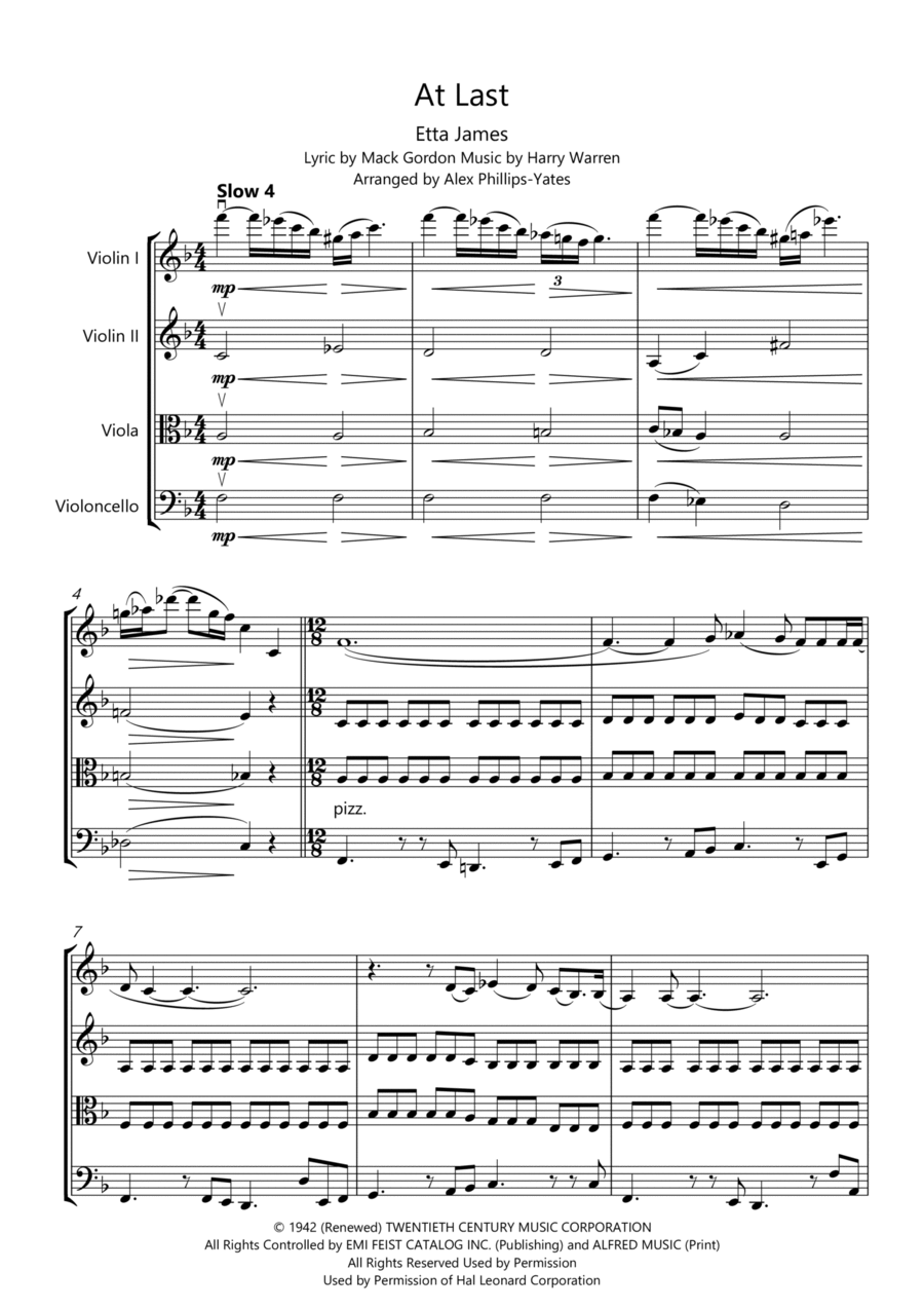 At Last String Quartet scores gallery preview page 1