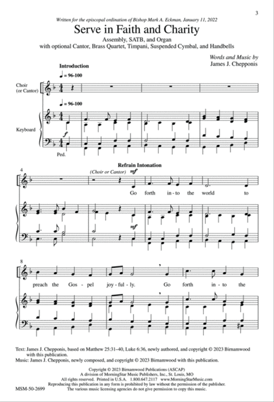 Serve in Faith and Charity (Choral Score)