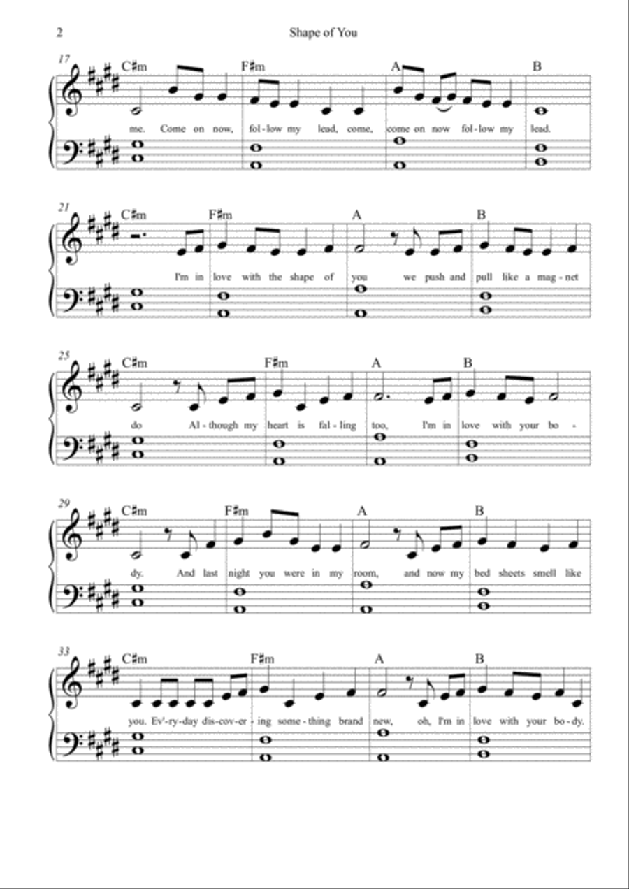 Shape Of You Voice scores gallery preview page 2
