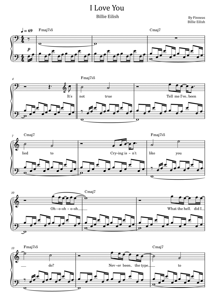 I Love You I Love You Piano Solo scores gallery preview page 1