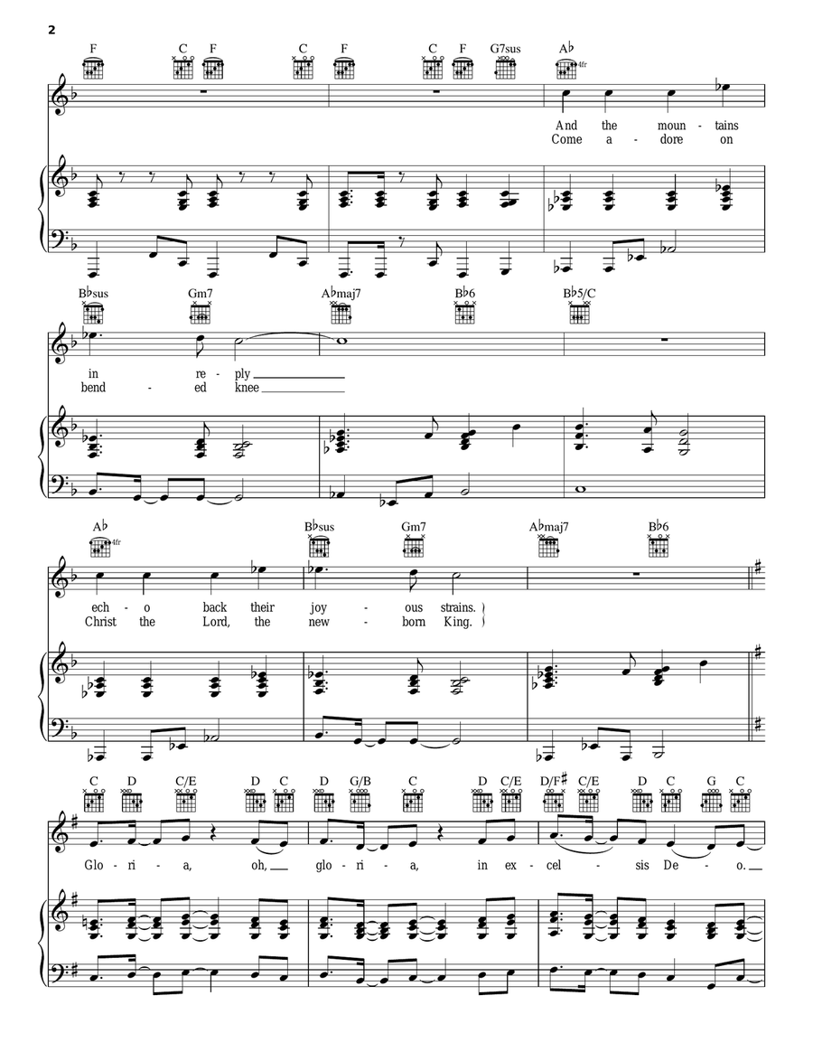 Gloria Piano, Vocal, Guitar scores gallery preview page 2