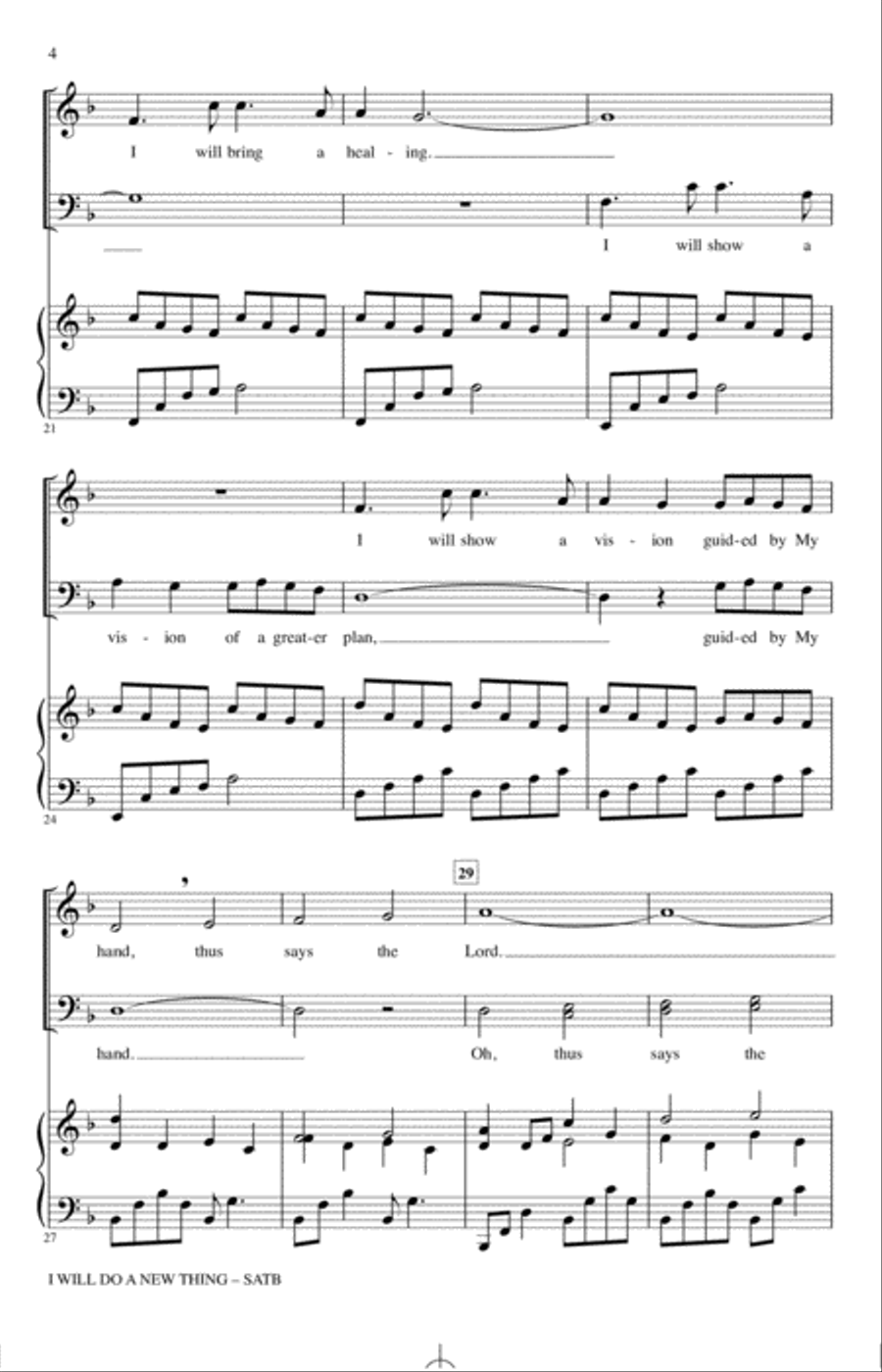 I Will Do A New Thing 4-Part scores gallery preview page 3