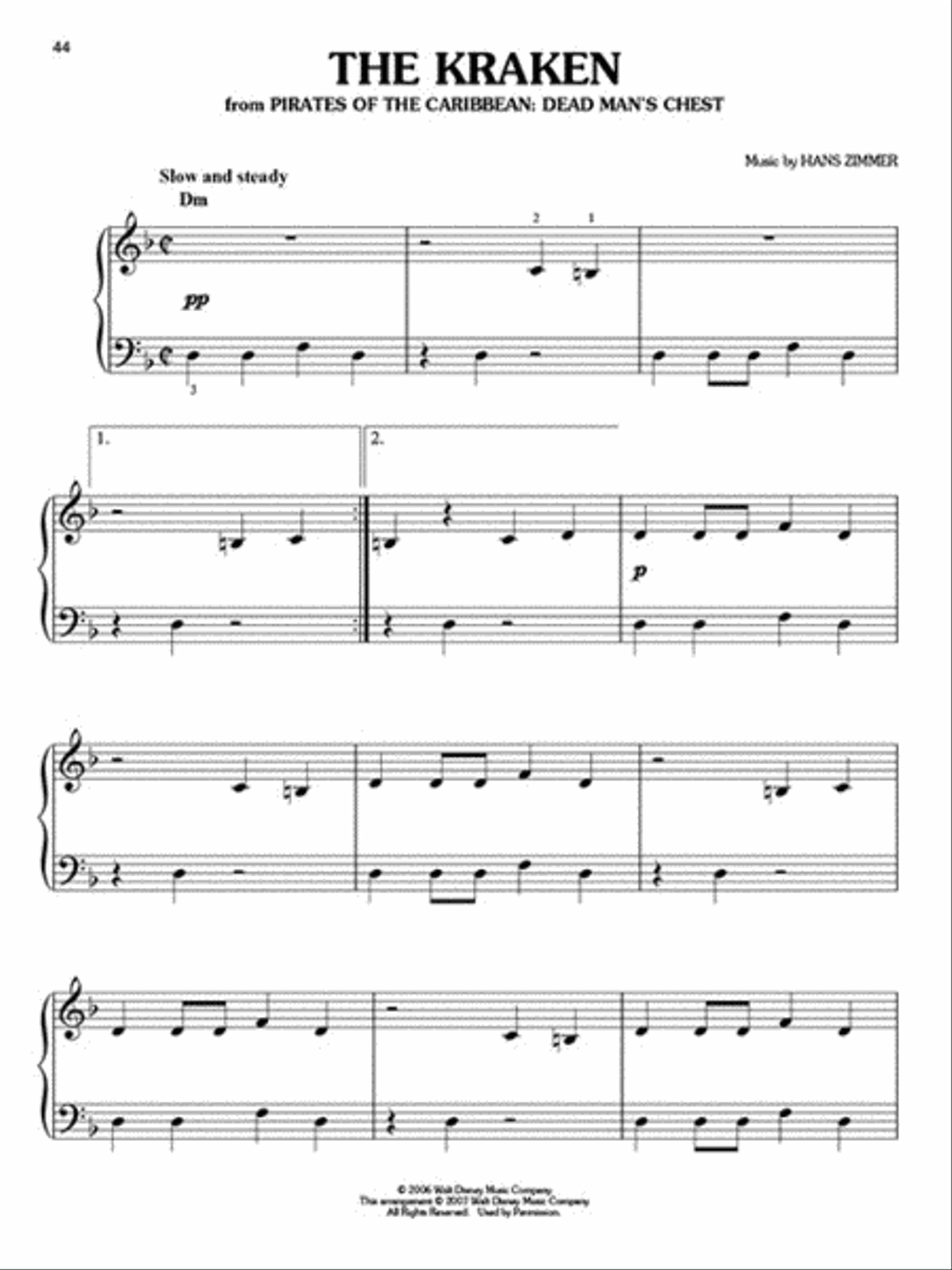 Pirates of the Caribbean Easy Piano scores gallery preview page 5