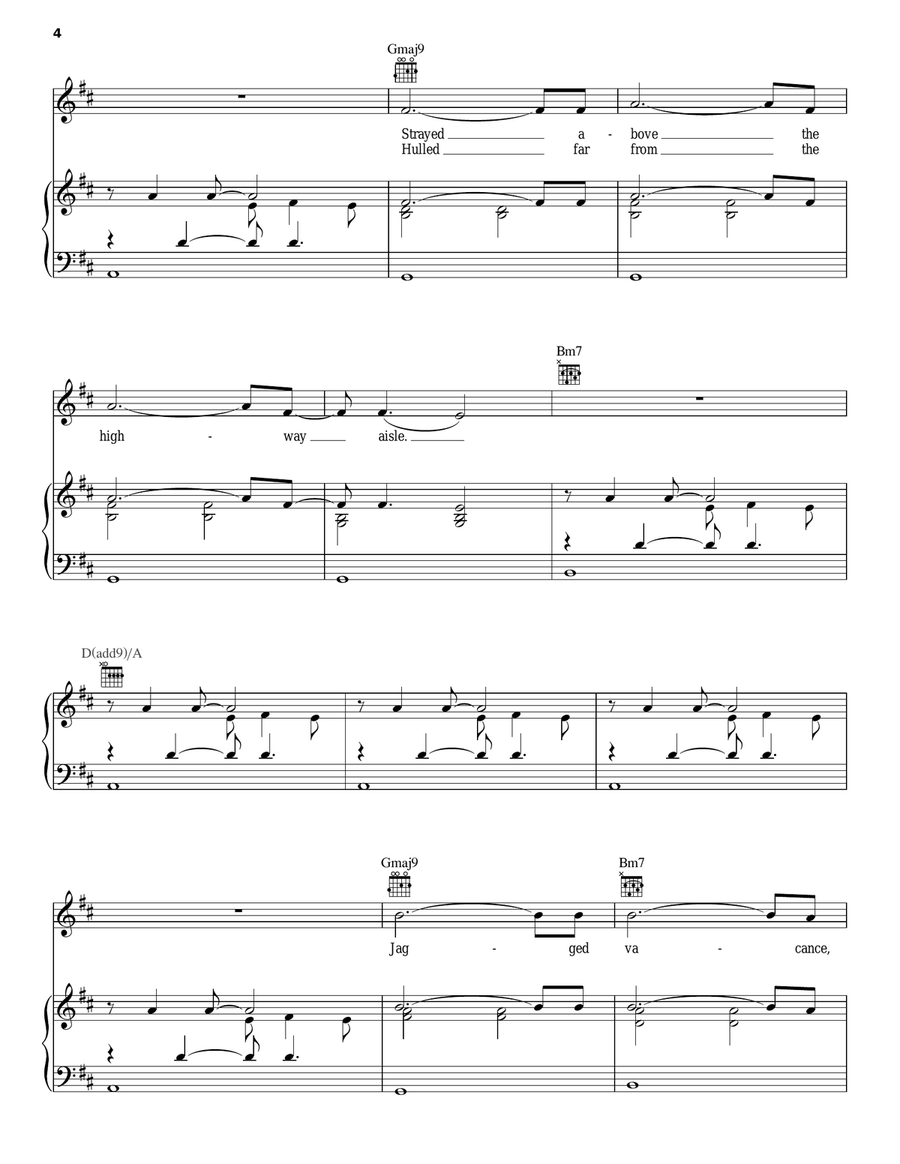 Holocene Holocene Piano, Vocal, Guitar scores gallery preview page 4