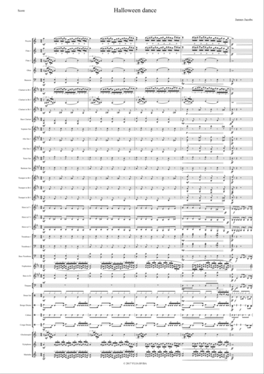 Haloween dance By Jannes Jacobs Concert Band scores gallery preview page 1