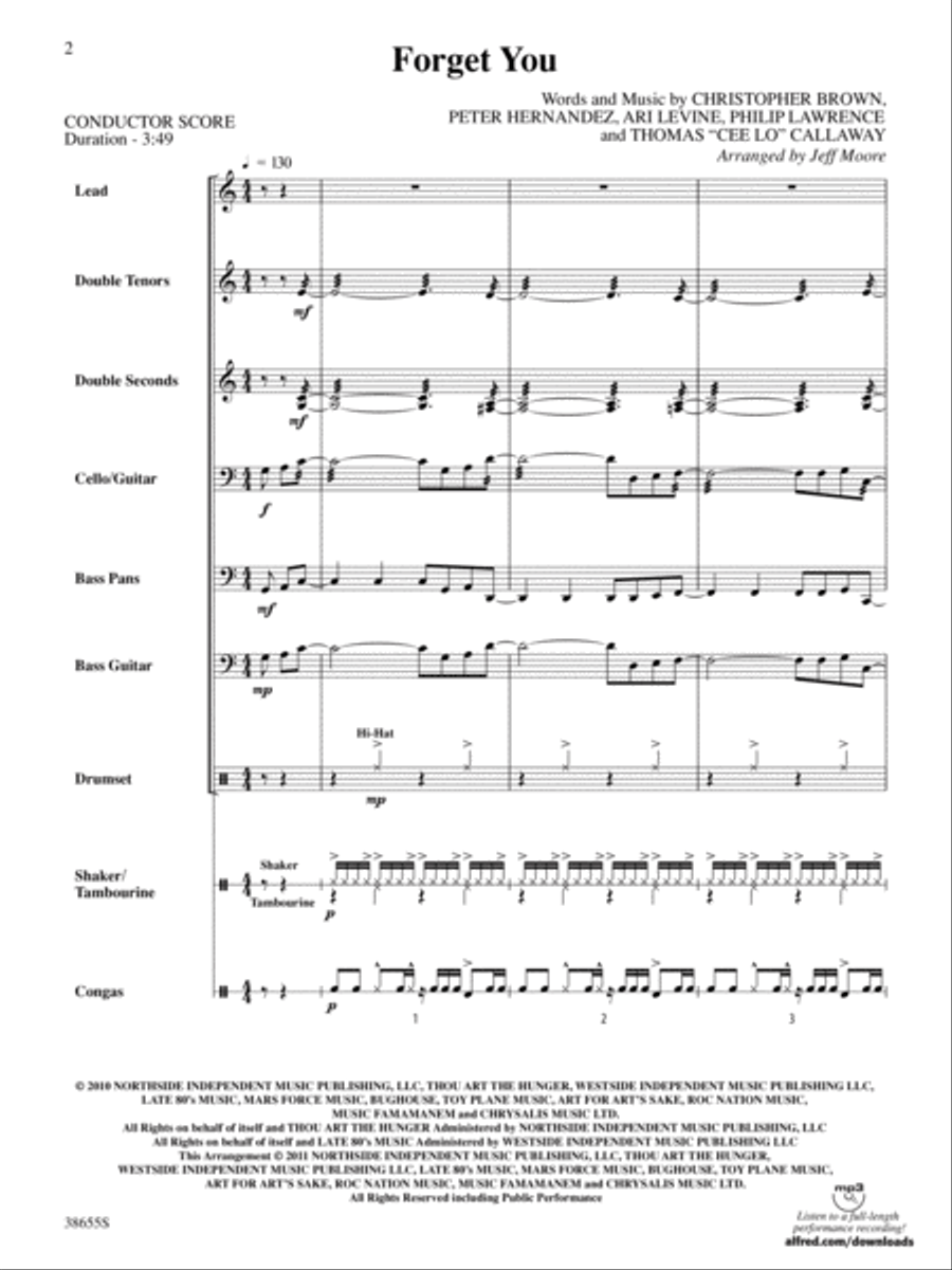 Forget You: Score Forget You: Score Steel Drum Band scores gallery preview page 2