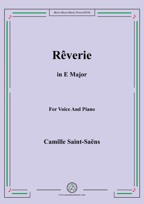 Book cover for Saint-Saëns-Rêverie in E Major,for Voice and Piano
