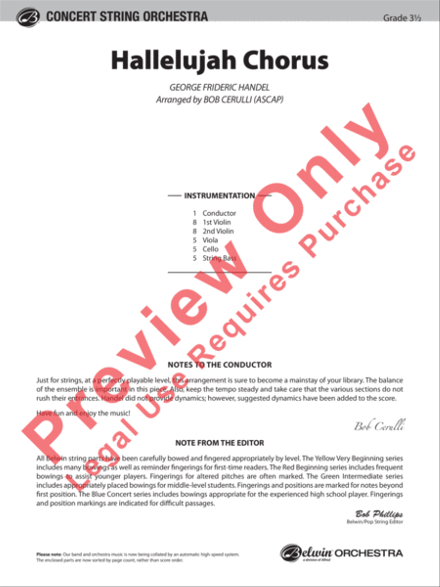 Hallelujah Chorus String Orchestra scores gallery preview page 2