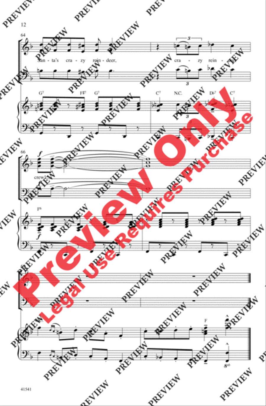 Santa's Crazy Reindeer 3-Part scores gallery preview page 12