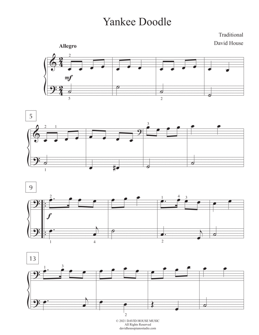 Yankee Doodle Yankee Doodle Easy Piano scores gallery preview page 1