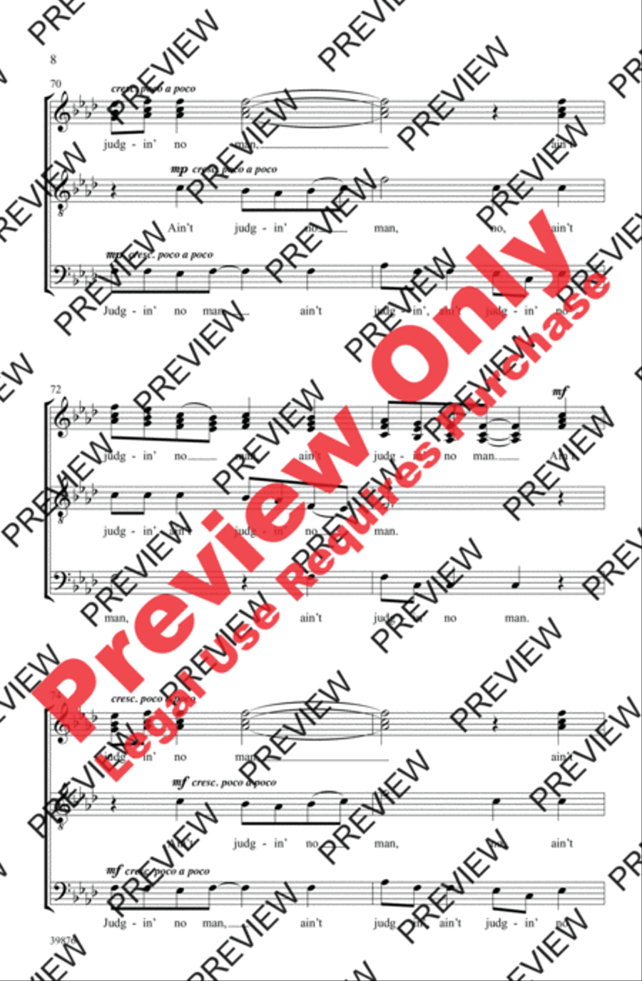 Ain't Judgin' No Man 4-Part scores gallery preview page 8
