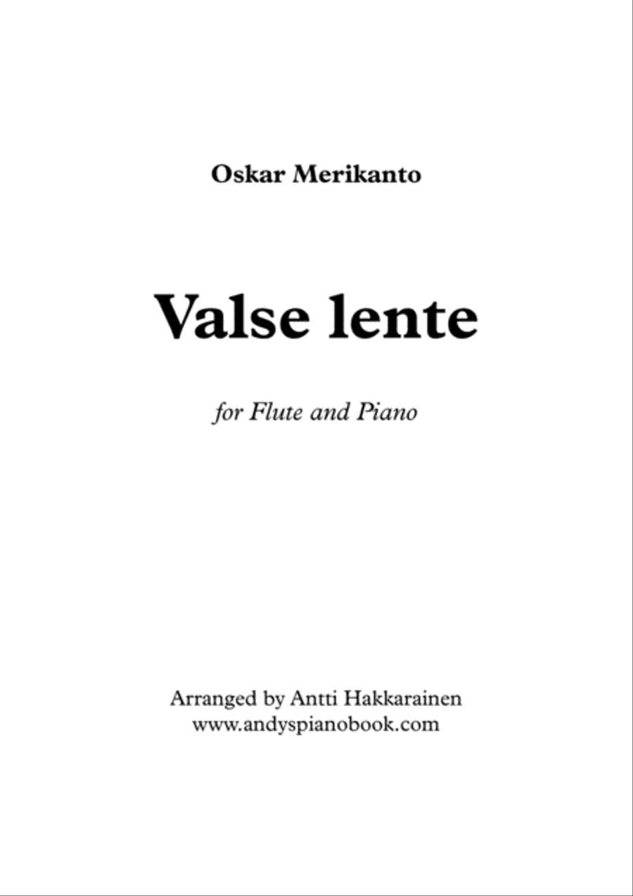 Valse Lente - Flute & Piano Flute Solo scores gallery preview page 1