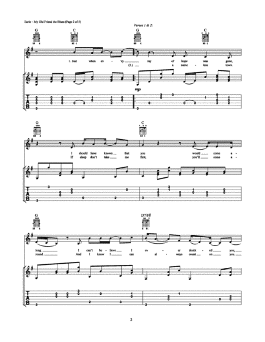 My Old Friend The Blues Electric Guitar scores gallery preview page 2