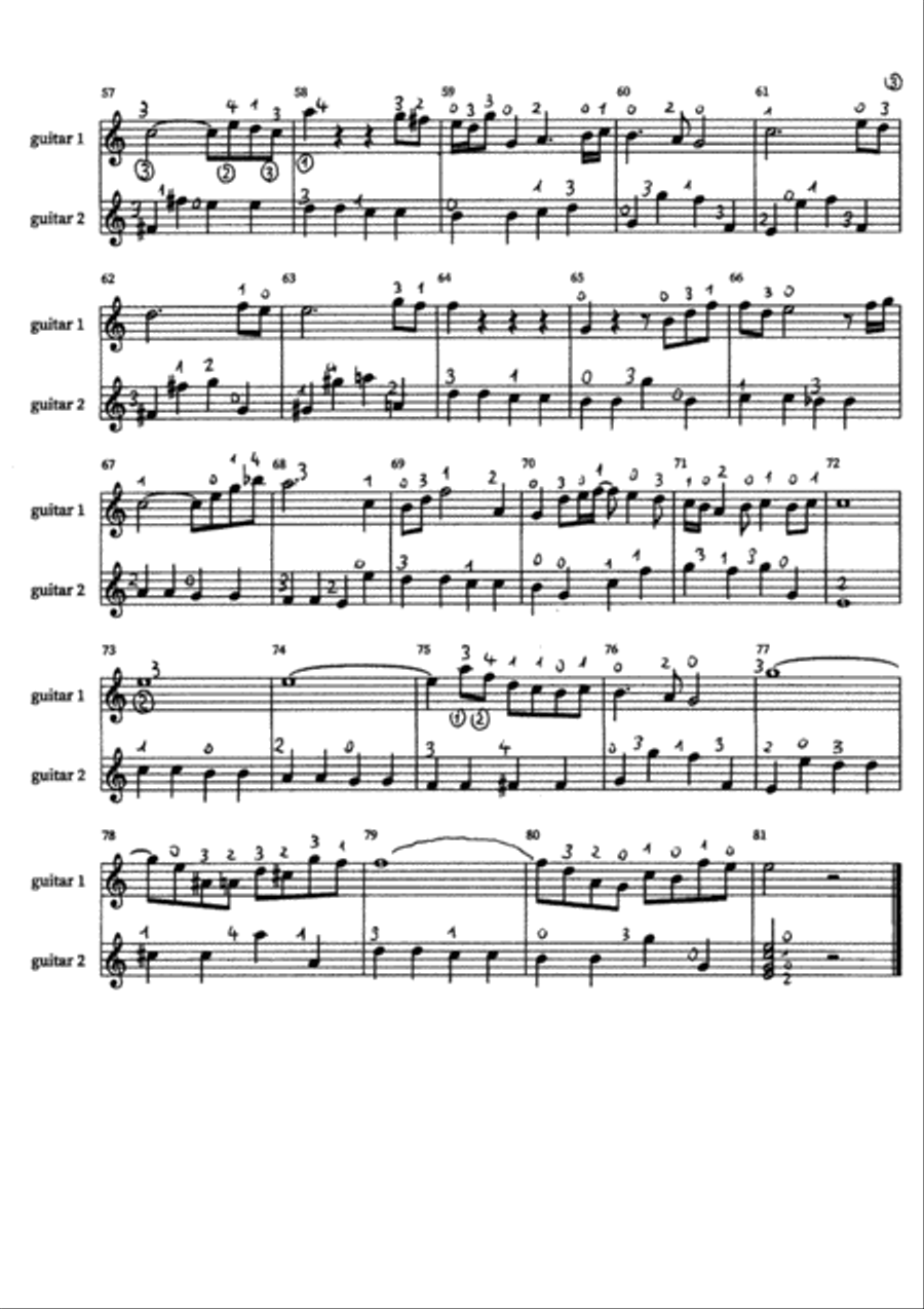 AIR ON G STRING by J.S. Bach-arranged for guitar duo by Sergio Vettore Acoustic Guitar scores gallery preview page 5