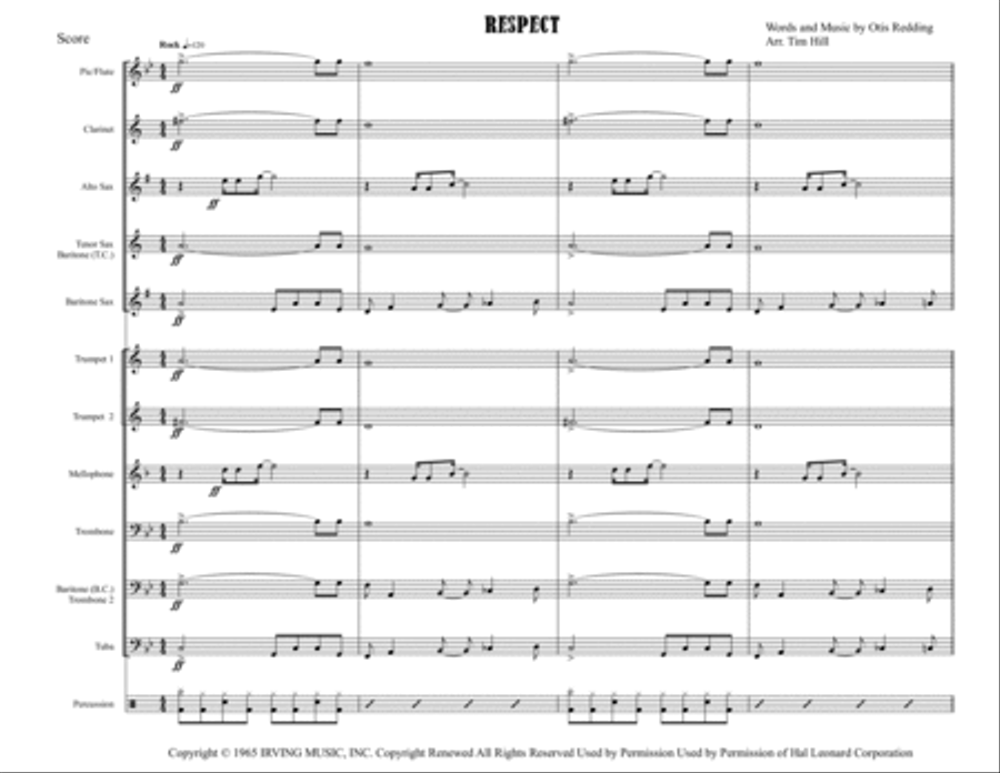 Respect Respect Marching Band scores gallery preview page 1