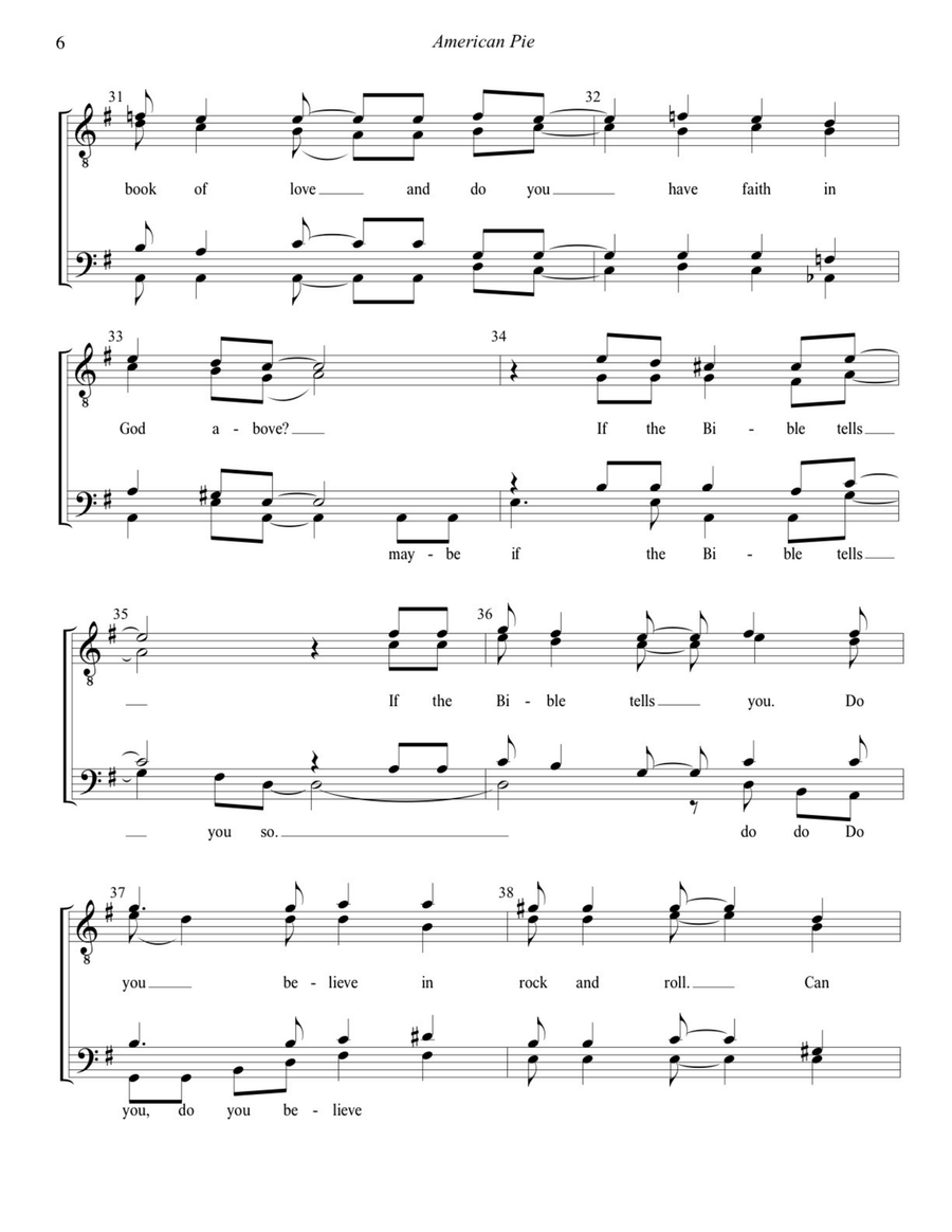 American Pie TTBB scores gallery preview page 6