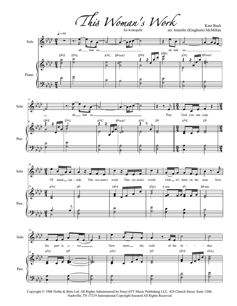 This Woman's Work 4-Part scores gallery preview page 1