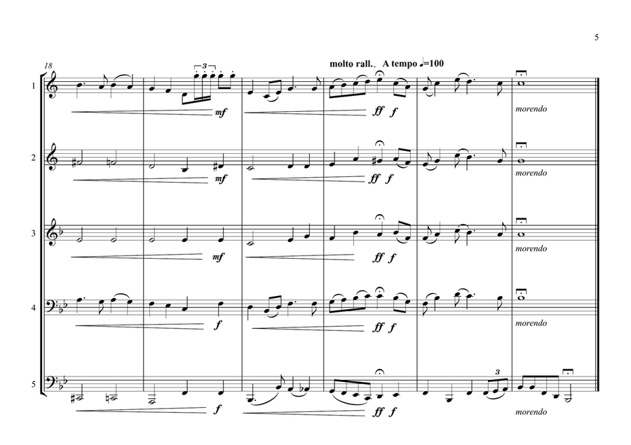 Irish National Anthem ( Amhrán na bhFiann) for Brass Quintet (World National Anthem Series) Brass Quintet scores gallery preview page 5