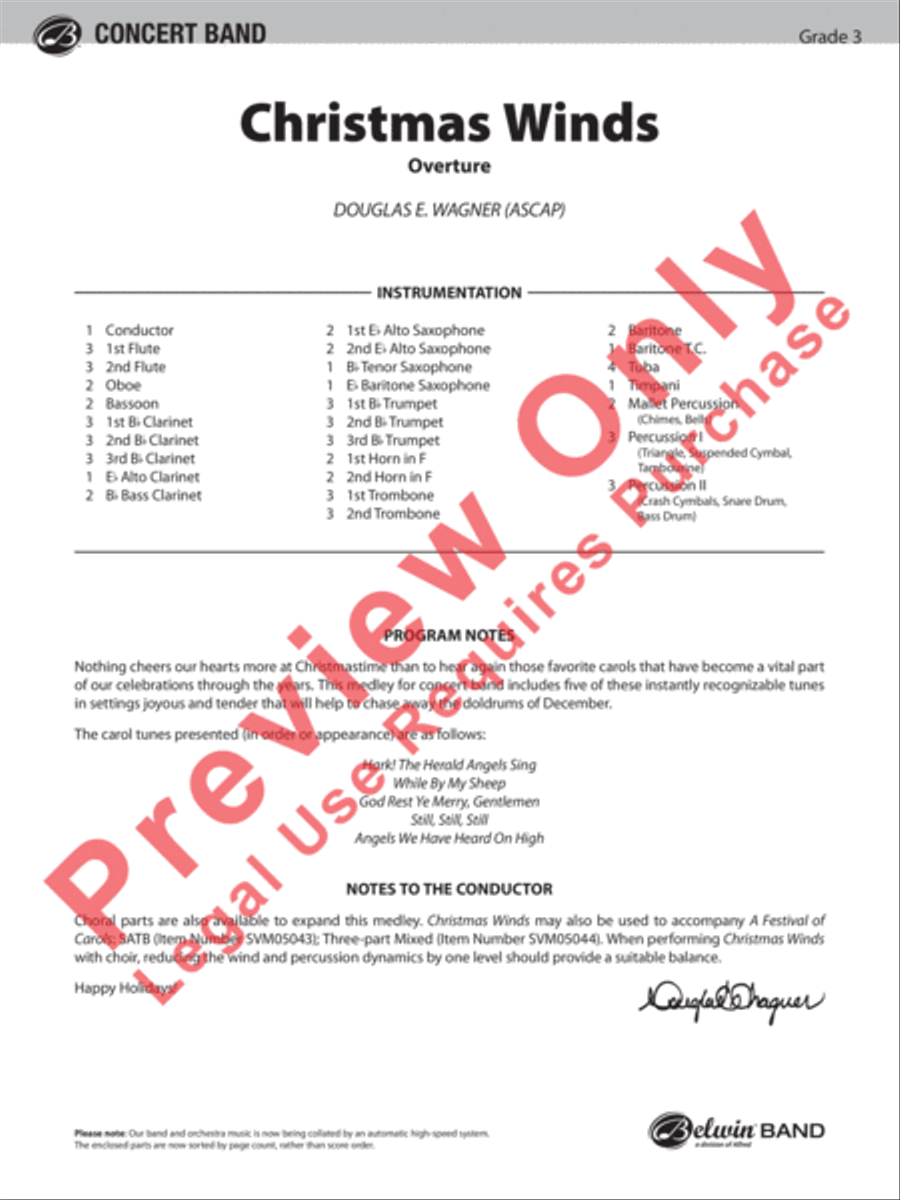 Christmas Winds (Overture) Concert Band scores gallery preview page 2