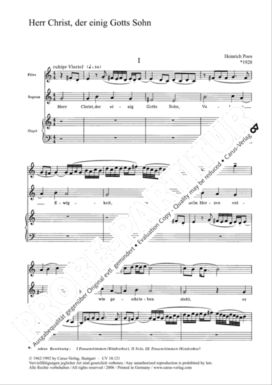 The only Son from Heaven (Herr Christ, der einig Gotts Sohn) Unison Choir scores gallery preview page 3