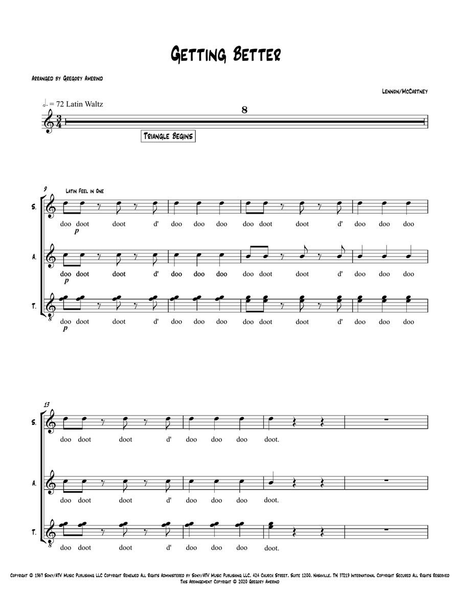 Getting Better 4-Part scores gallery preview page 1