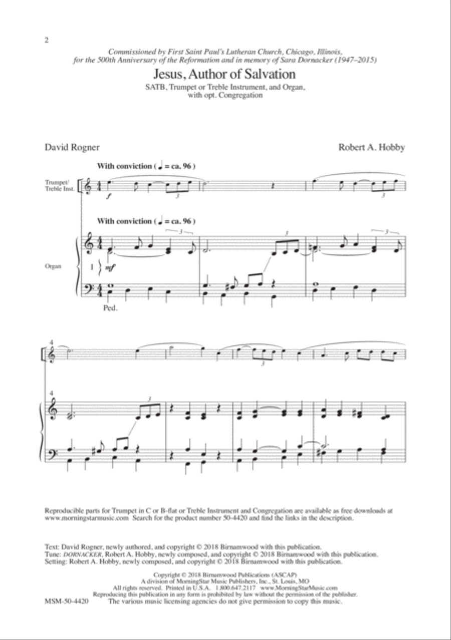 Jesus, Author of Salvation 4-Part scores gallery preview page 2