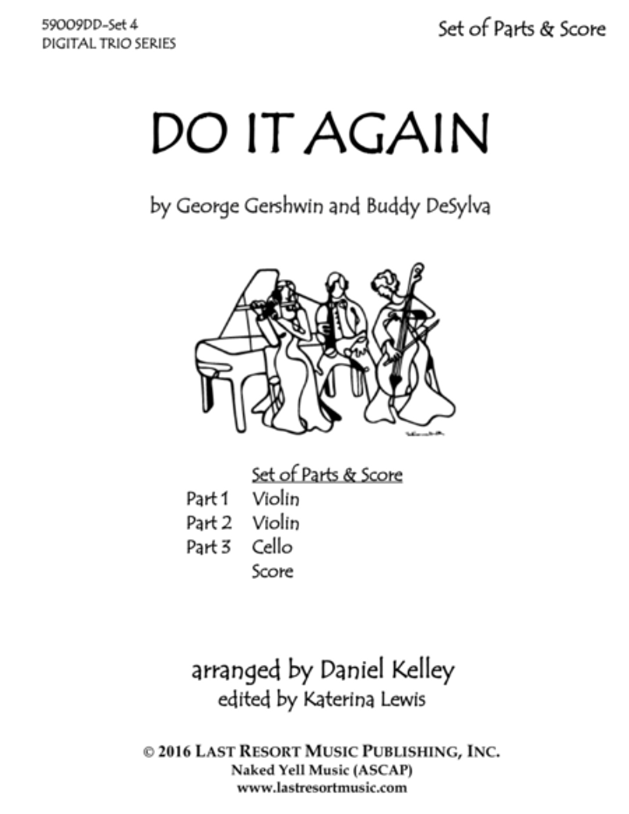 Do It Again for String Trio- Violin, Violin, Cello Small Ensemble scores gallery preview page 2