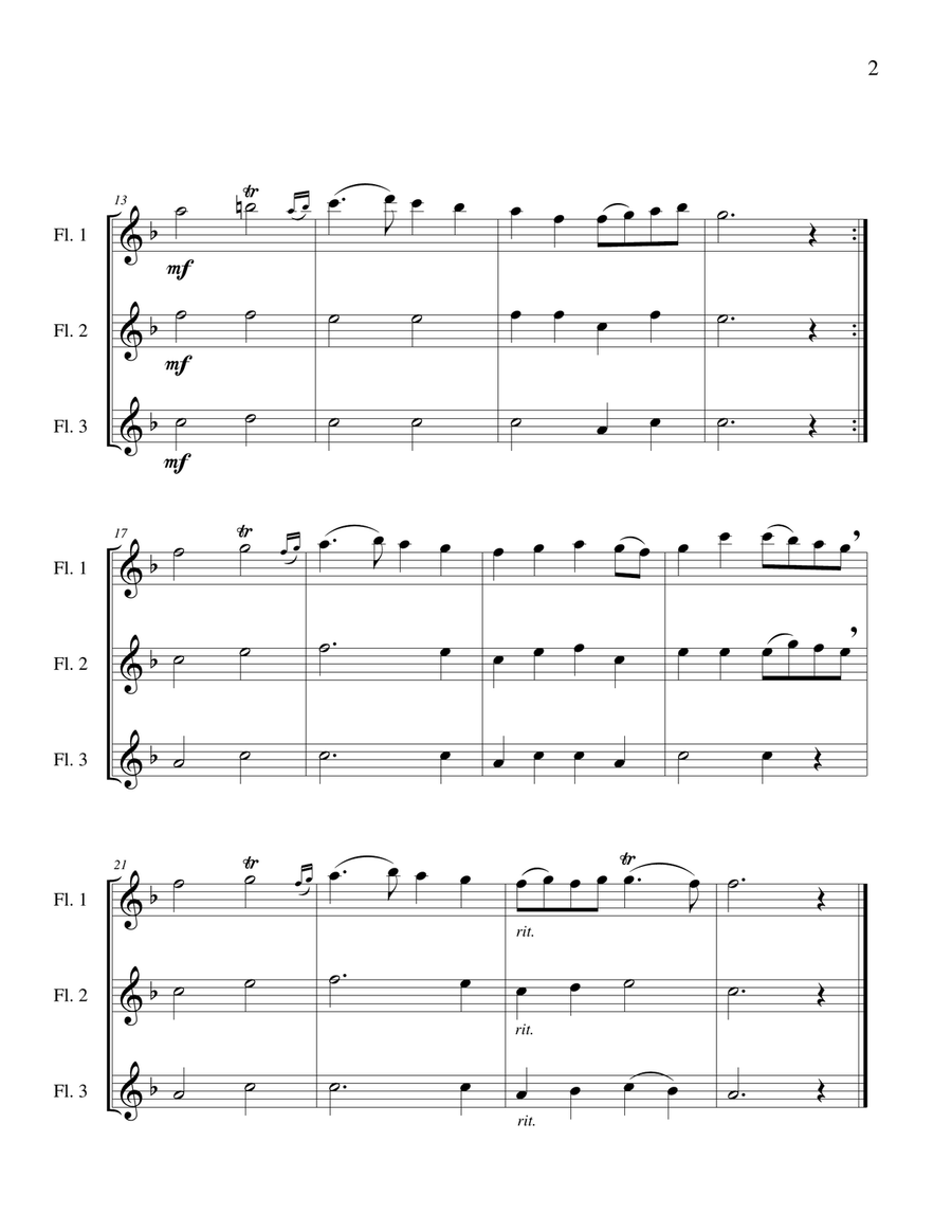 Prince of Denmark’s March - Flute Trio Flute Trio scores gallery preview page 4
