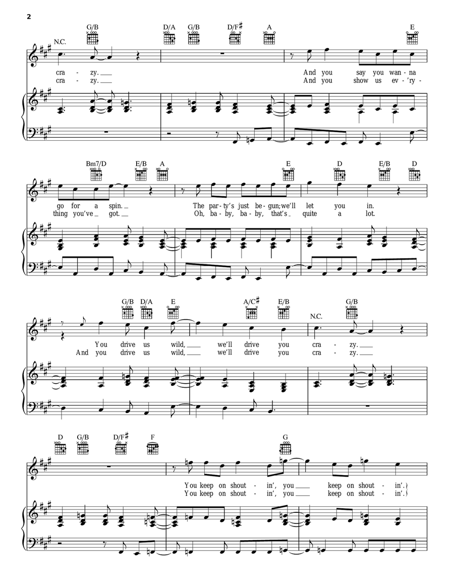 Rock And Roll All Nite Piano, Vocal, Guitar scores gallery preview page 2
