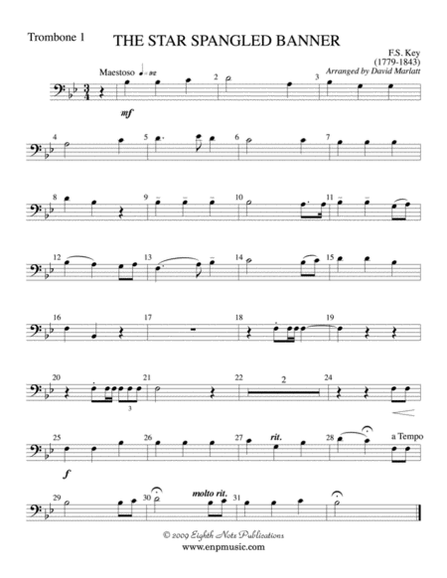 The Star Spangled Banner: 1st Trombone