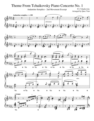Theme from Tchaikovsky Piano Concerto No. 1 - Andantino Semplice - 2nd Movement Excerpt