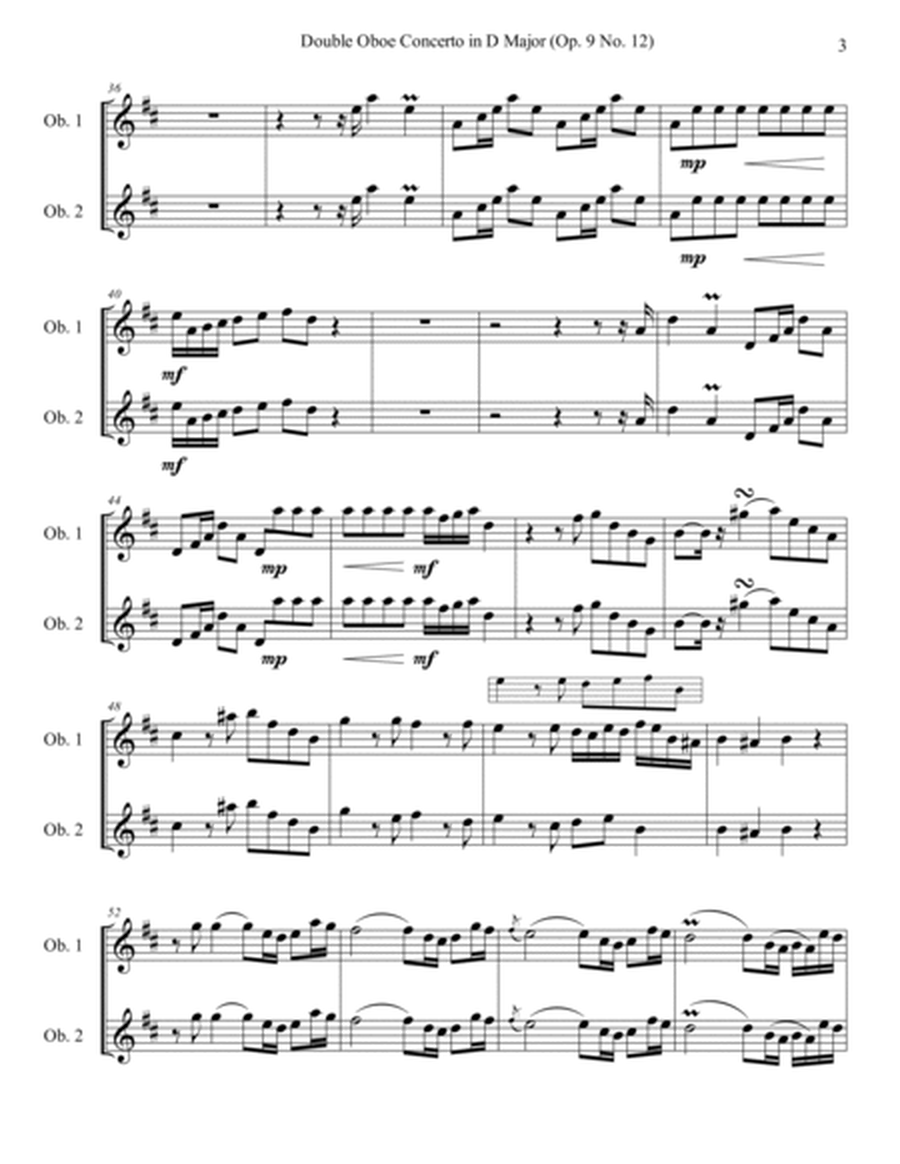 Double Oboe Concerto in D Major, Op. 9 No. 12 image number null