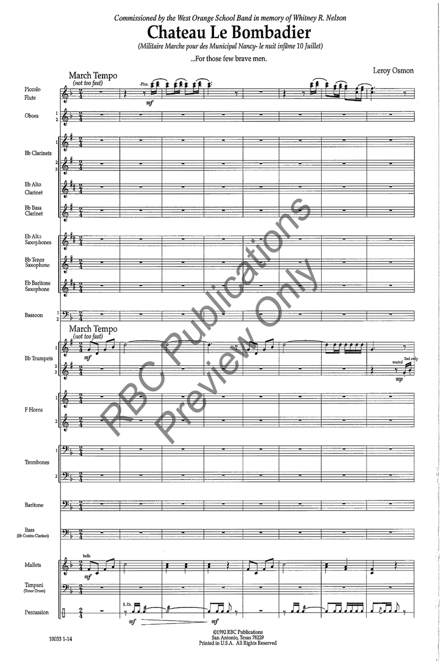 Chateau Le Bombadier (Score) Concert Band scores gallery preview page 4