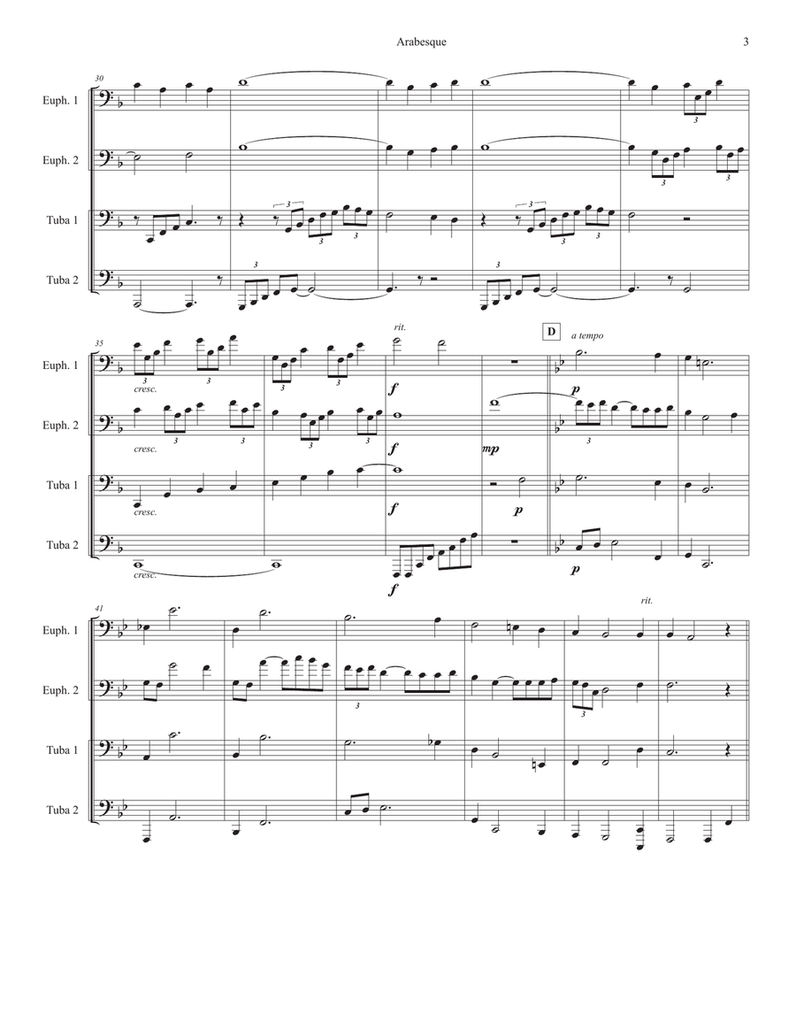 Arabesque Arabesque Brass Quartet scores gallery preview page 3